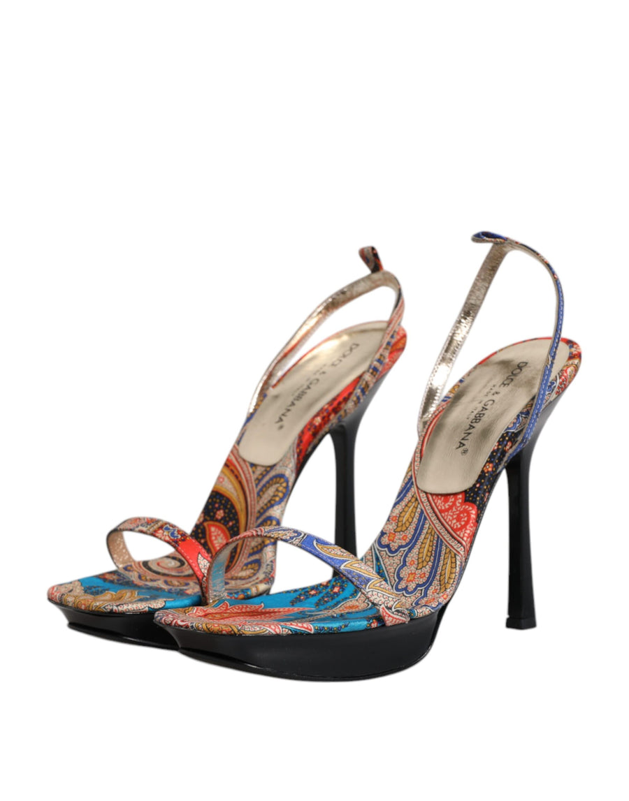 Dolce & Gabbana Multicolor Floral High Heels Sandals Shoes