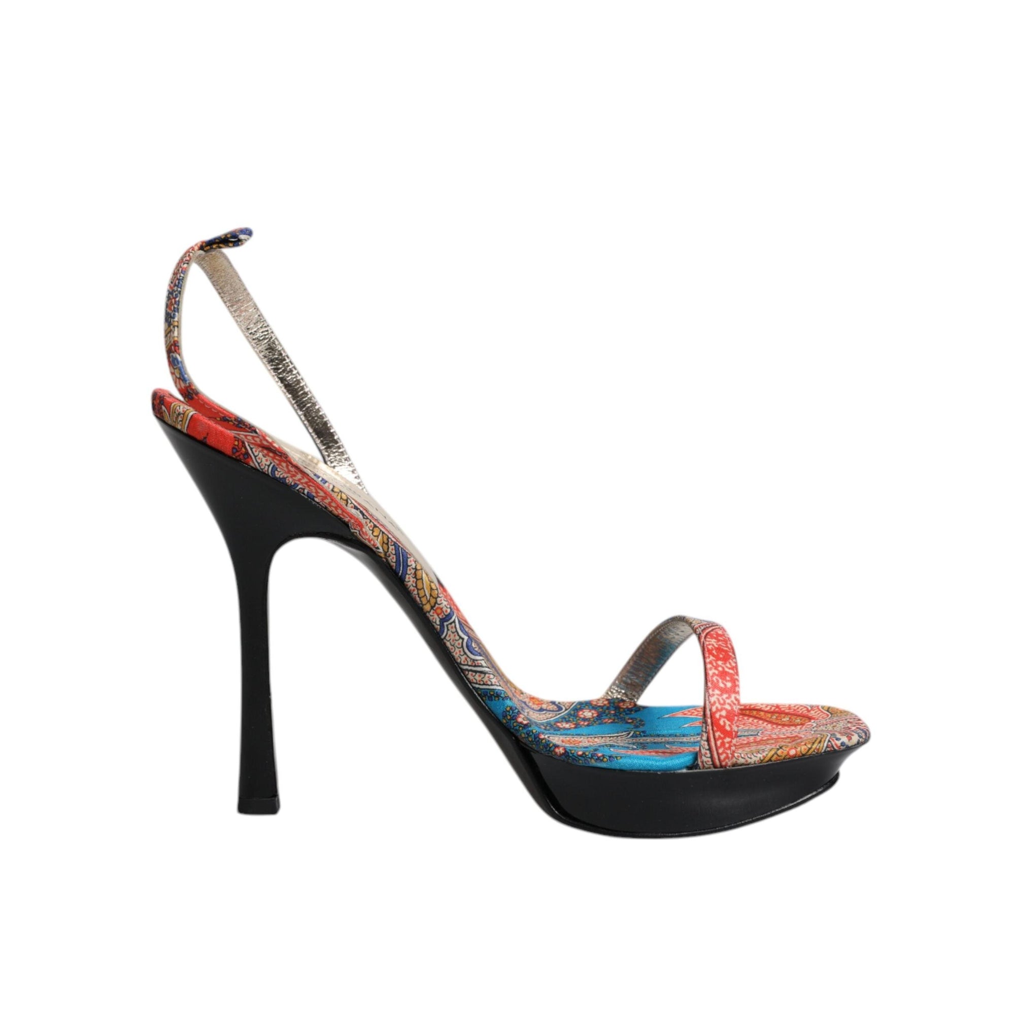 Dolce &amp; Gabbana Multicolor Floral High Heels Sandals Shoes