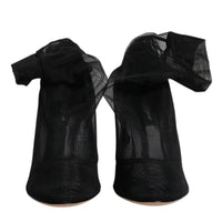 Dolce & Gabbana Black Nylon Mesh Sock Style Boots Shoes