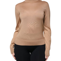 Dolce & Gabbana Brown Turtleneck Long Sleeve Pullover Sweater