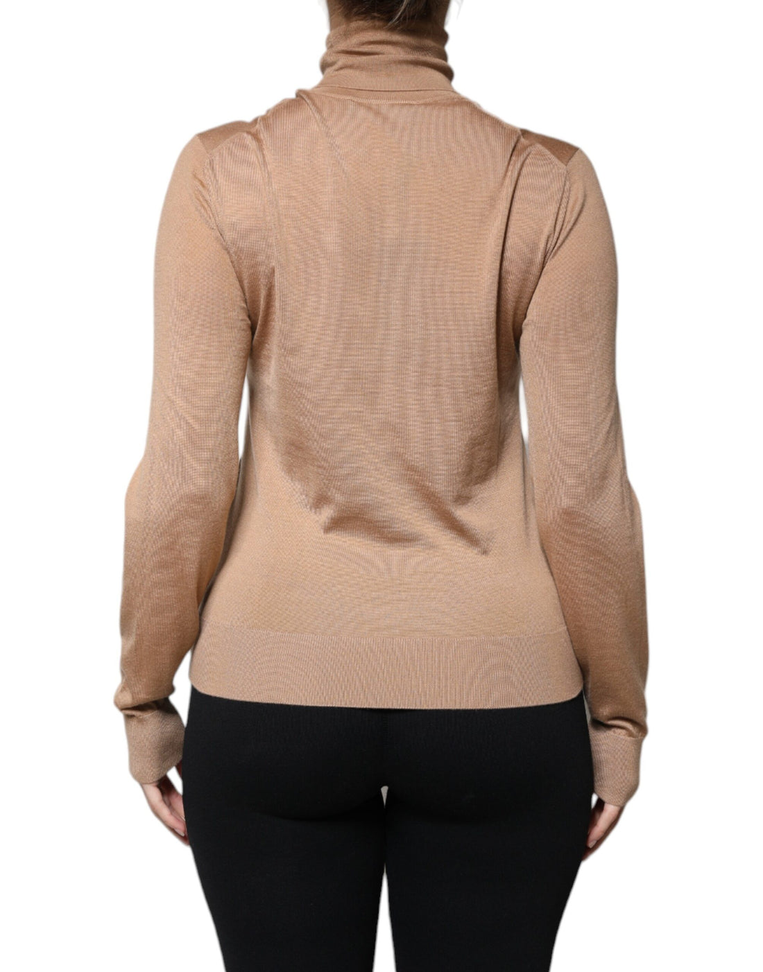 Dolce & Gabbana Brown Turtleneck Long Sleeve Pullover Sweater