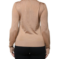 Dolce & Gabbana Brown Turtleneck Long Sleeve Pullover Sweater