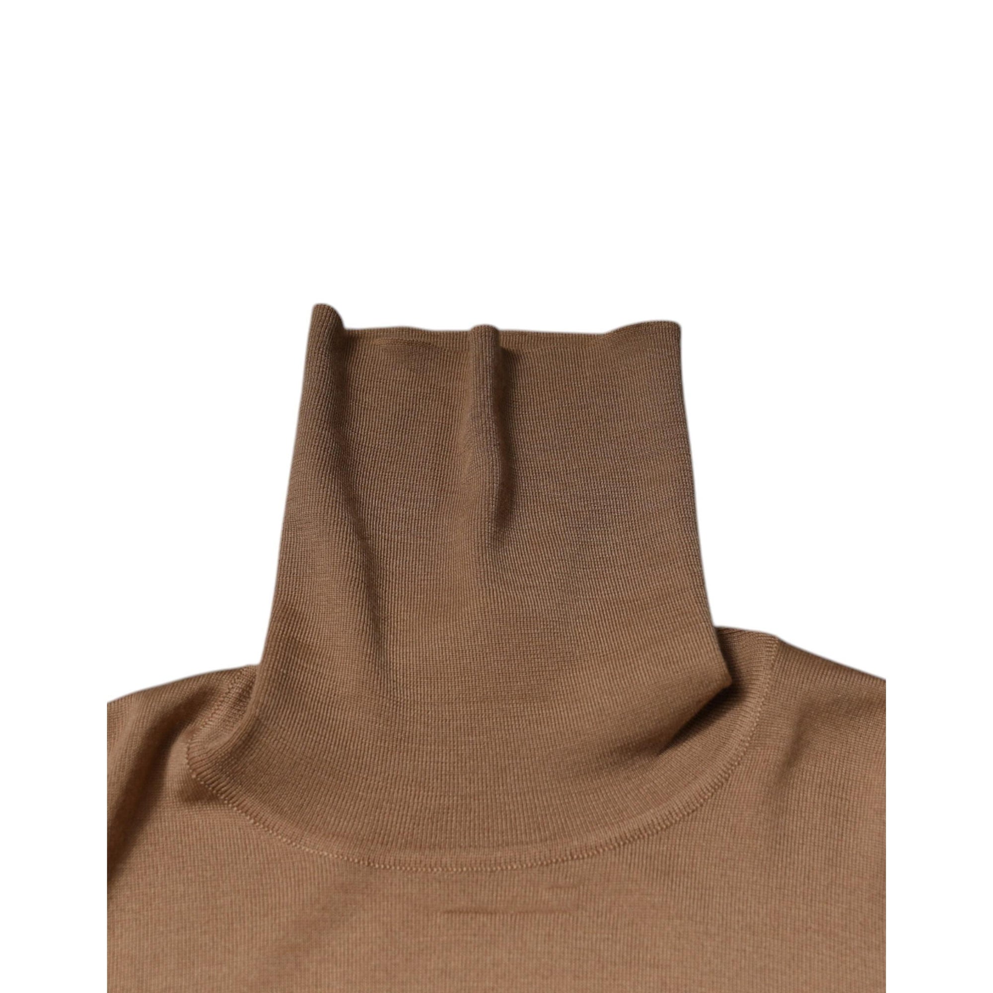 Dolce &amp; Gabbana Brown Turtleneck Long Sleeve Pullover Sweater