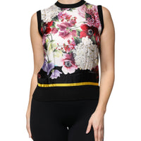 Dolce & Gabbana Multicolor Floral Silk Sleeveless Tank Blouse Top