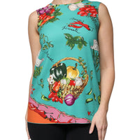 Dolce & Gabbana Multicolor Vegetables Sleeveless Tank Top