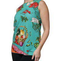 Dolce & Gabbana Multicolor Vegetables Sleeveless Tank Top