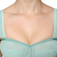 Dolce & Gabbana Green Cotton Bustier Corset Sleeveless Top