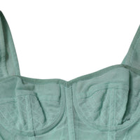 Dolce & Gabbana Green Cotton Bustier Corset Sleeveless Top