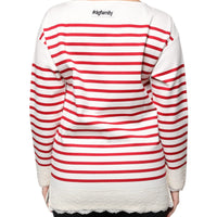 Dolce & Gabbana White Red Stripes Cotton Long Sleeves Top