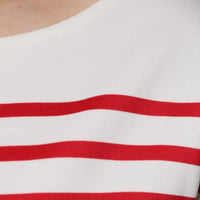 Dolce & Gabbana White Red Stripes Cotton Long Sleeves Top