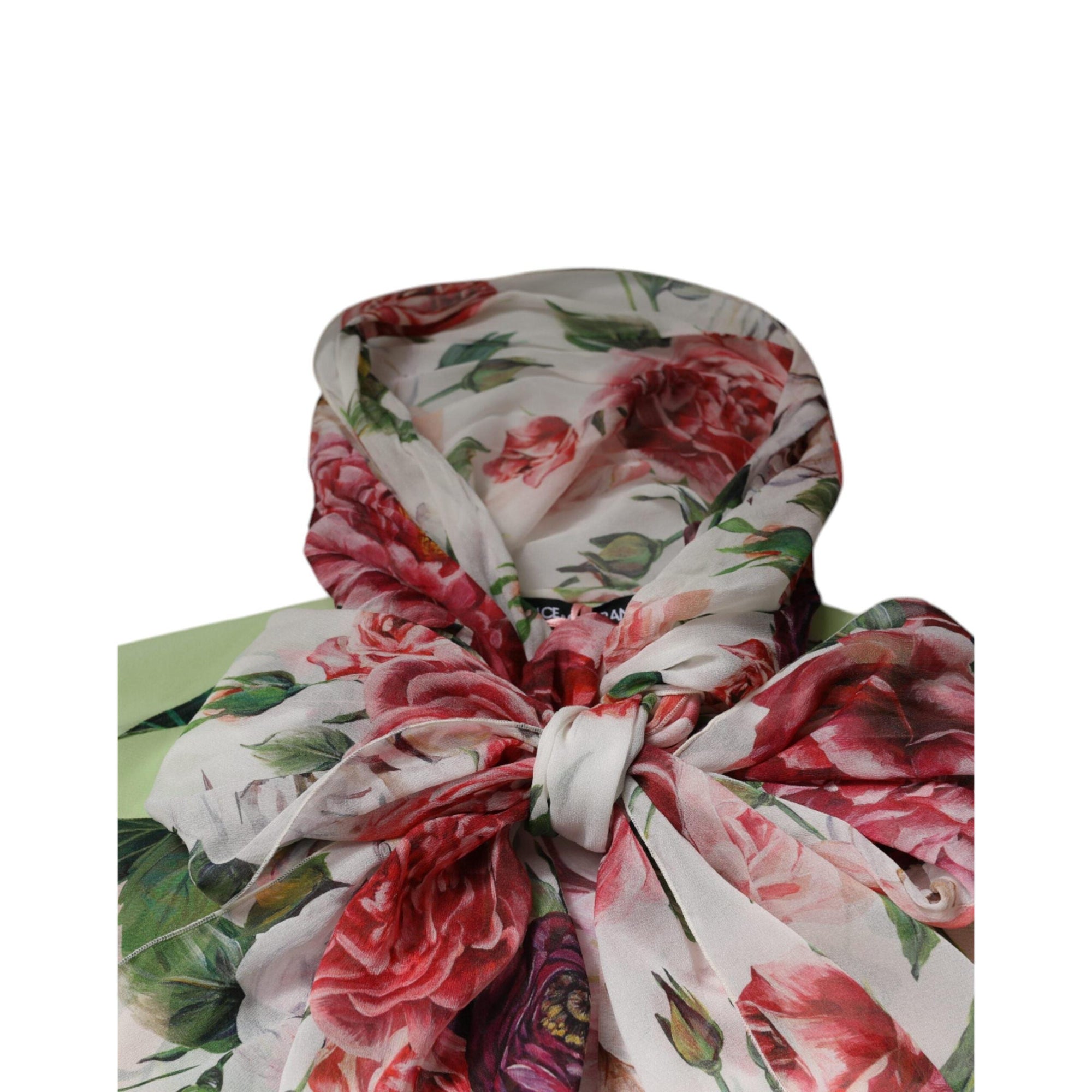 Dolce &amp; Gabbana Multicolor Floral Patchwork Ascot Collar Top
