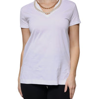 Dolce & Gabbana White Cotton Necklace Chain Short Sleeves T-shirt