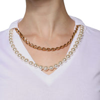 Dolce & Gabbana White Cotton Necklace Chain Short Sleeves T-shirt