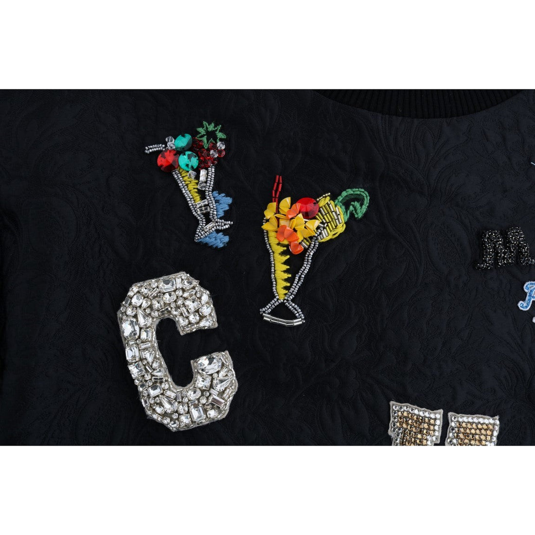 Dolce & Gabbana Enchanted Crystal Embellished Black Sweater