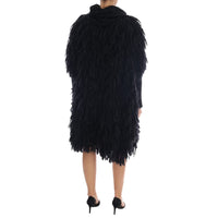 Dolce & Gabbana Elegant Black Fringed Wool-Cashmere Sweater