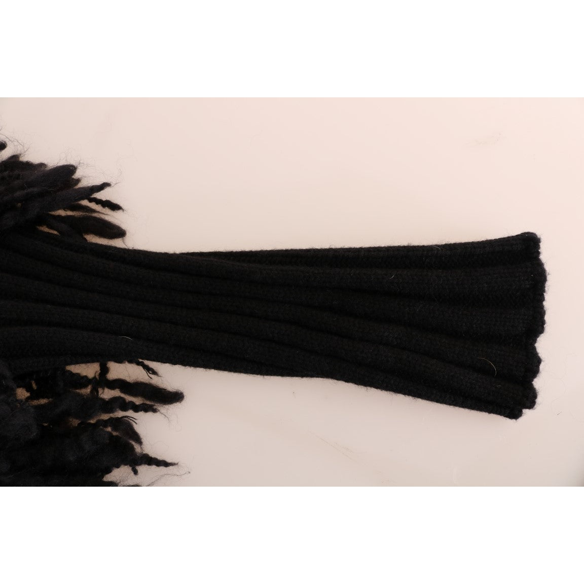 Dolce &amp; Gabbana Elegant Black Fringed Wool-Cashmere Sweater