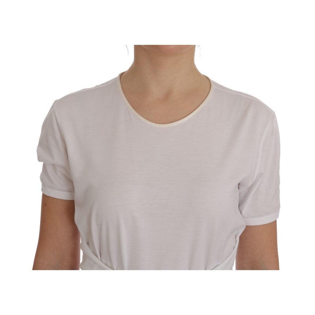 Dolce &amp; Gabbana Elegant White Wrap Blouse with Crystal Accents