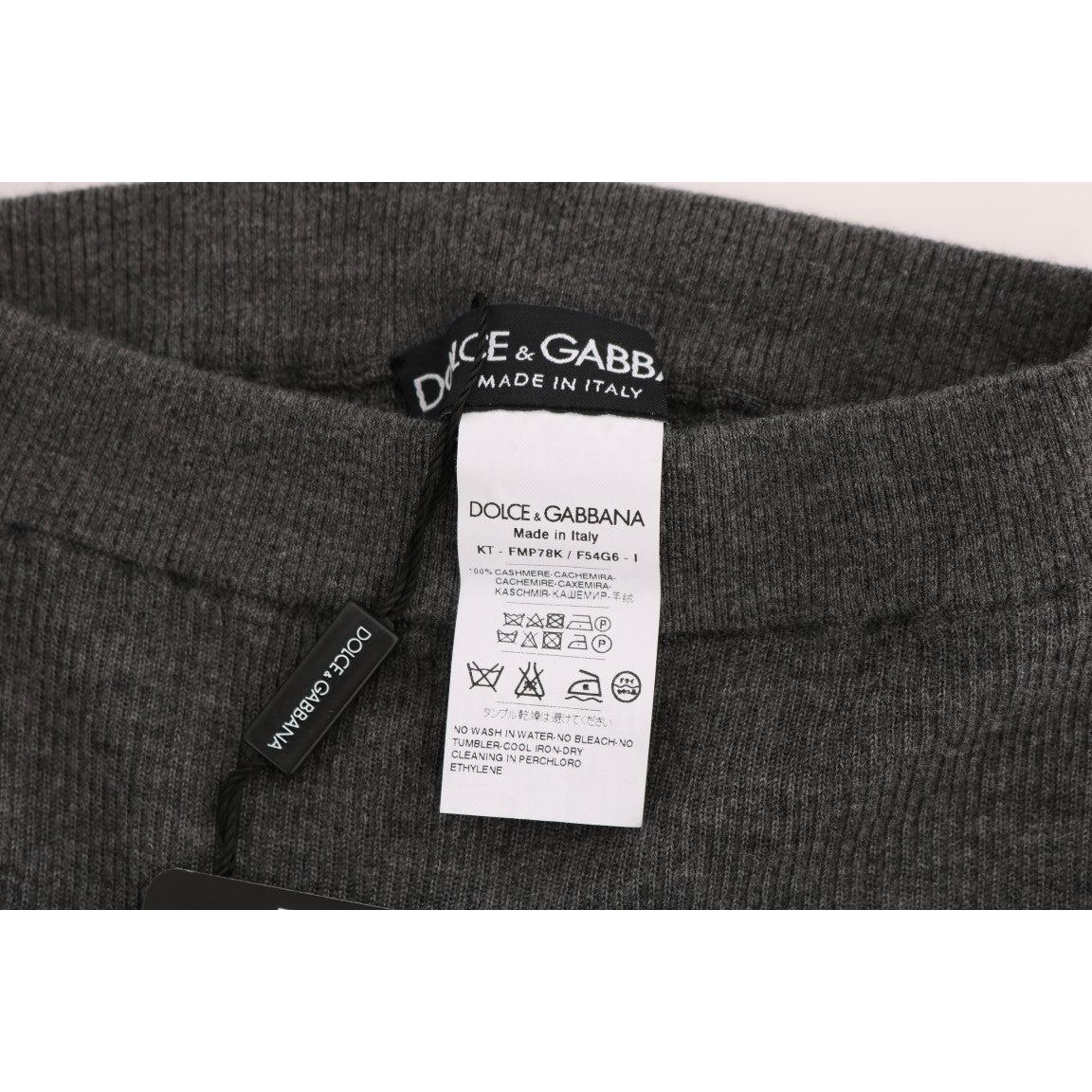Dolce &amp; Gabbana Chic Gray High Waist Cashmere Tights Pants