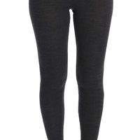 Dolce & Gabbana Elegant Gray High-Waist Wool Tights Pants