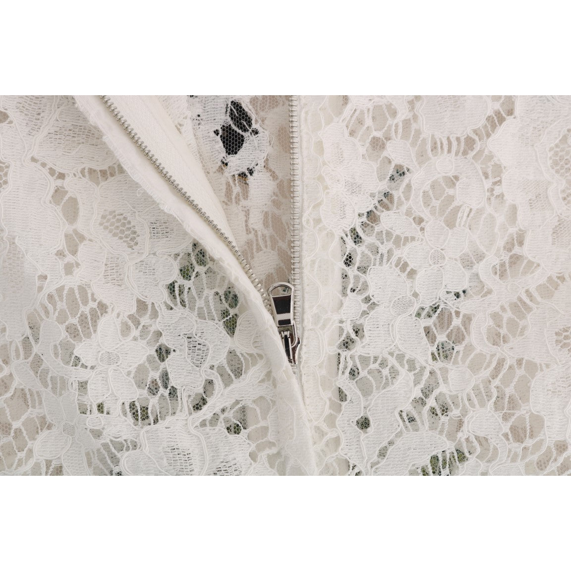 Dolce &amp; Gabbana Elegant White Lace Embellished Mini Blouse