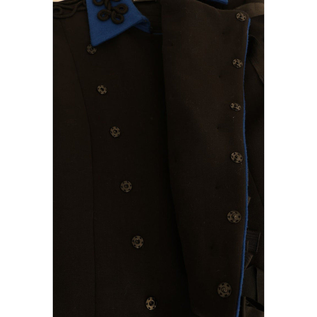 Dolce & Gabbana Chic Black & Blue Short Trench Jacket