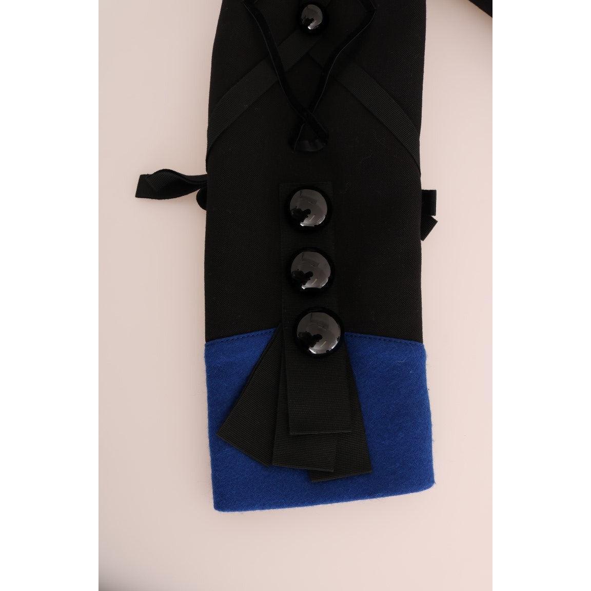 Dolce &amp; Gabbana Chic Black &amp; Blue Short Trench Jacket