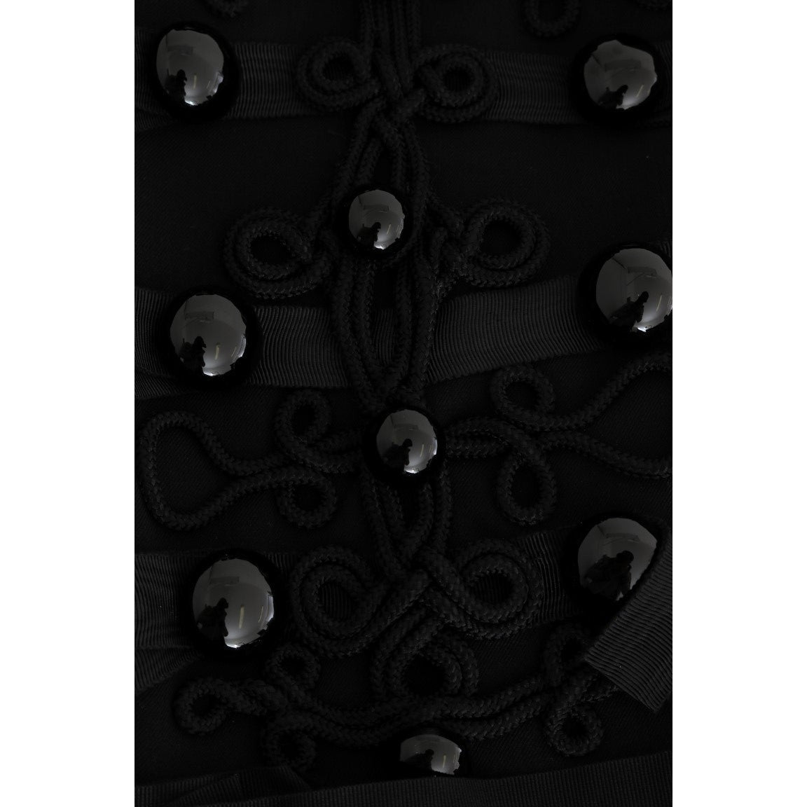 Dolce &amp; Gabbana Chic Black &amp; Blue Short Trench Jacket
