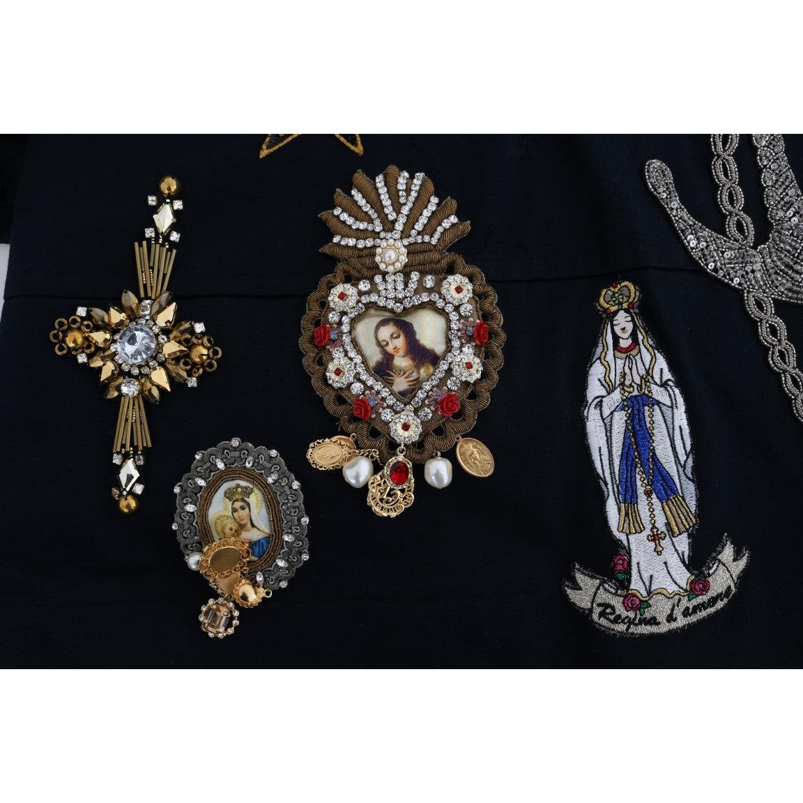 Dolce &amp; Gabbana Enchanted Blue Crystal Embroidered Coat
