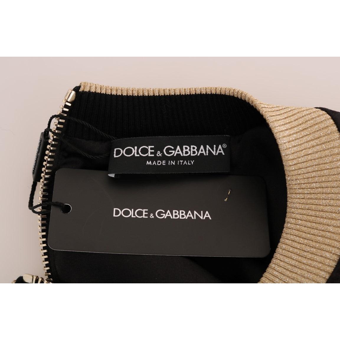 Dolce &amp; Gabbana Enchanted Sequined Black Brocade Sweater