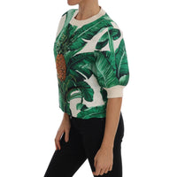 Dolce & Gabbana Tropical Sequined Sweater - Lush Greenery Edition