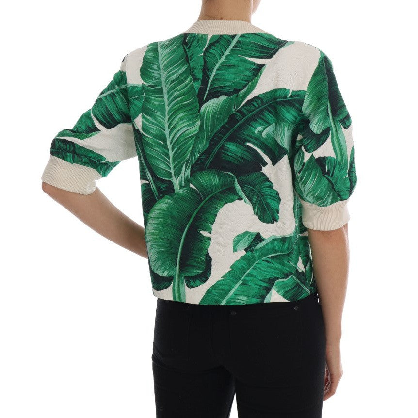 Dolce & Gabbana Tropical Sequined Sweater - Lush Greenery Edition