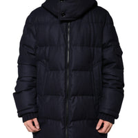 Dolce & Gabbana Black Nylon Hooded Puffer Men Coat Jacket