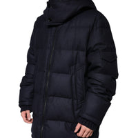 Dolce & Gabbana Black Nylon Hooded Puffer Men Coat Jacket