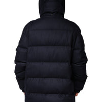 Dolce & Gabbana Black Nylon Hooded Puffer Men Coat Jacket