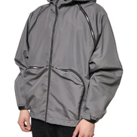 Dolce & Gabbana Gray Polyester Hooded Men Full Zip Jacket