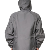 Dolce & Gabbana Gray Polyester Hooded Men Full Zip Jacket