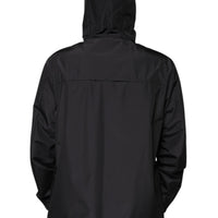 Dolce & Gabbana Black Polyester Hooded Men Full Zip Jacket