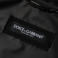 Dolce & Gabbana Black Polyester Hooded Men Full Zip Jacket