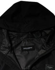 Dolce & Gabbana Black Polyester Hooded Men Full Zip Jacket