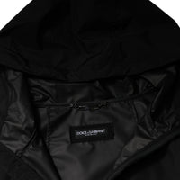 Dolce & Gabbana Black Polyester Hooded Men Full Zip Jacket