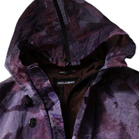 Dolce & Gabbana Purple Camouflage Hooded Men Blouson Jacket