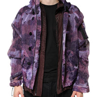 Dolce & Gabbana Purple Camouflage Hooded Men Blouson Jacket