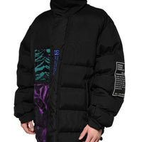 Dolce & Gabbana Black Nylon Puffer Men Full Zip Jacket