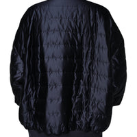 Dolce & Gabbana Dark Blue Quilted Full Zip Bomber Jacket