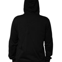 Dolce & Gabbana Black Crown Cotton Hooded Sweatshirt Sweater