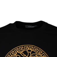 Versace Black Medusa Embroidery Crew Neck Pullover Sweater