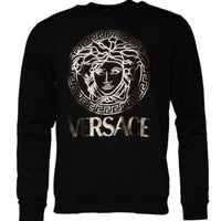 Versace Black Medusa Fleece Men Crew Neck Sweatshirt Sweater