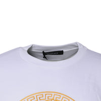 Versace White Medusa Embroidery Crew Neck Pullover Sweater