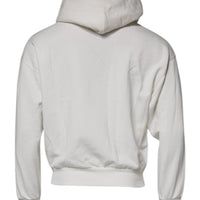 Dolce & Gabbana White Logo Hooded Pullover Men Sweatshirt Sweater