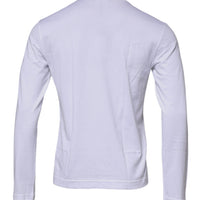 Dolce & Gabbana White Logo Crew Neck Cotton Pullover Sweater